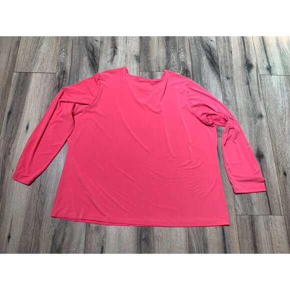 Susan Graver Style Women's Plus Size 2X Long Sleeve V-Neck Top 92% Polyester 8% - Picture 3 of 3